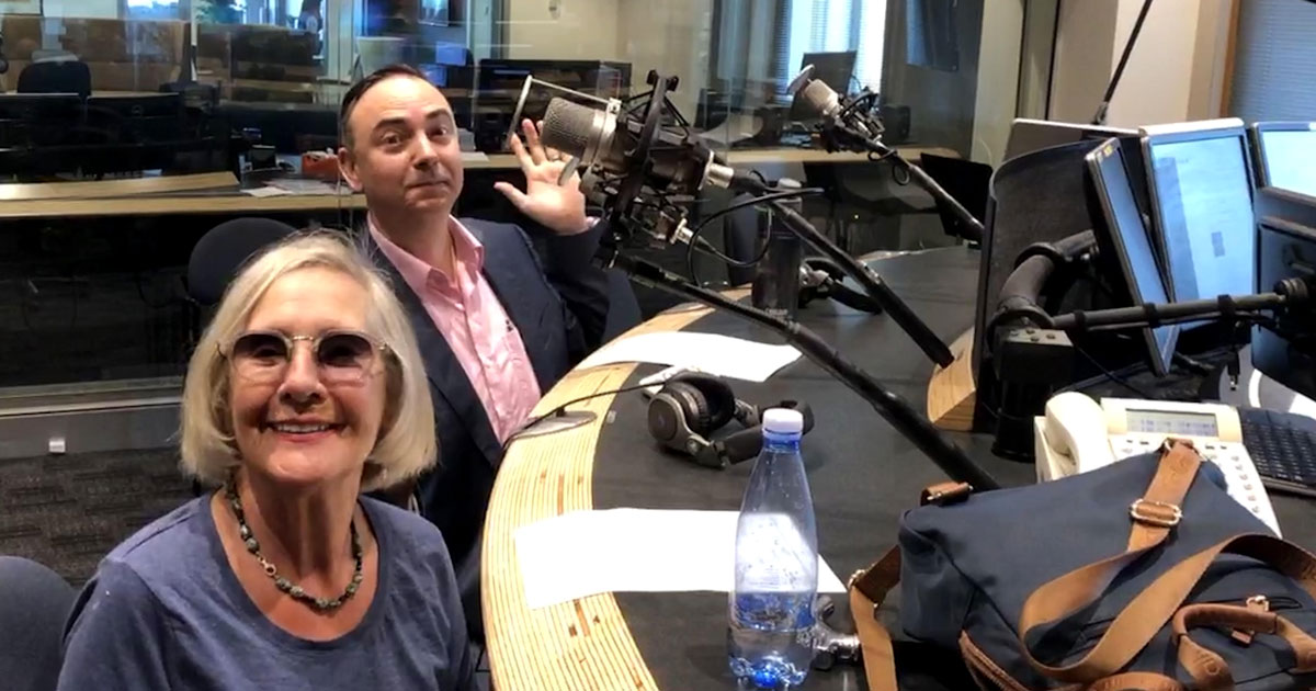 Steve Davis on radio | pictured with Samela Harris